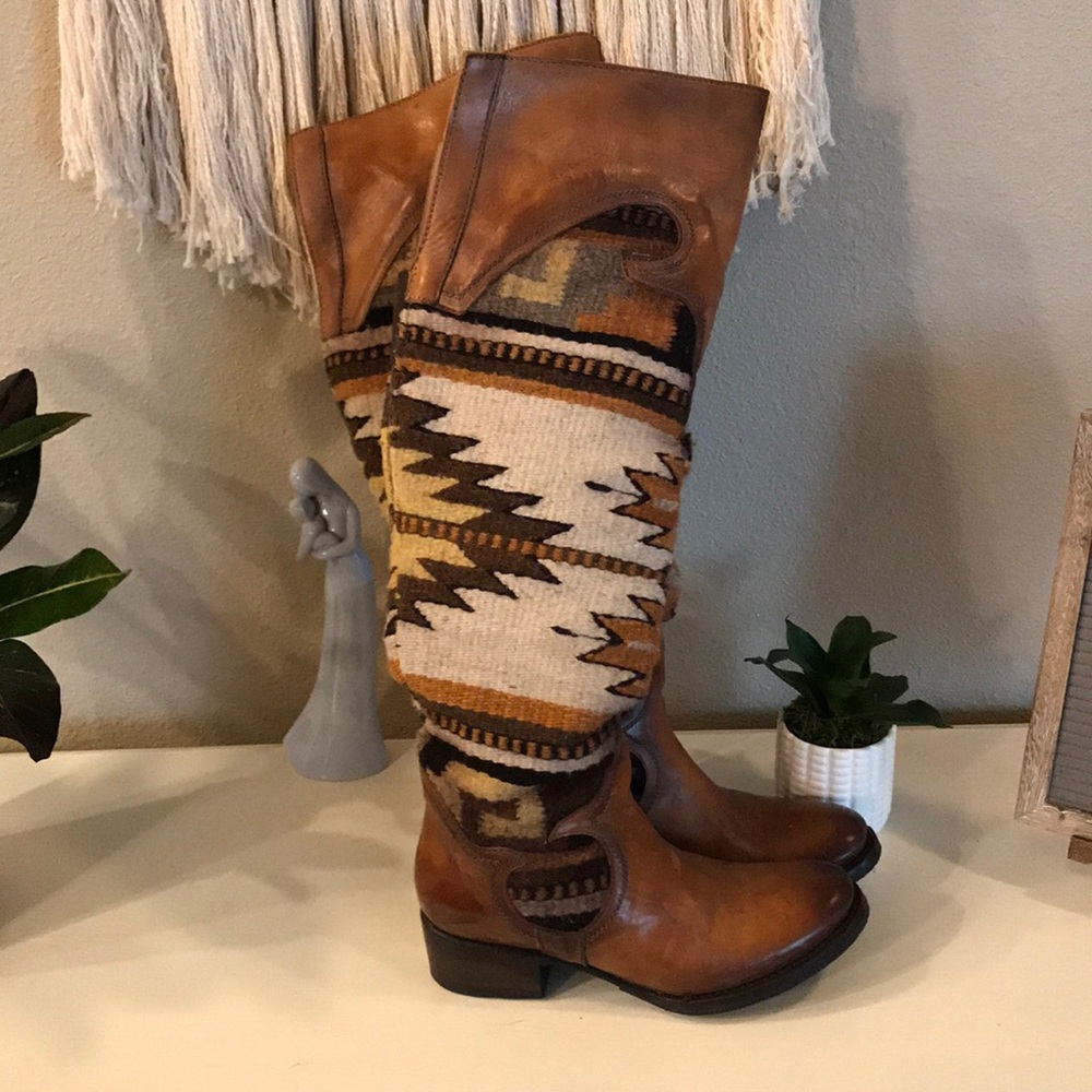 Freebird by Steven Sun Cognac OTK Aztec Boots
